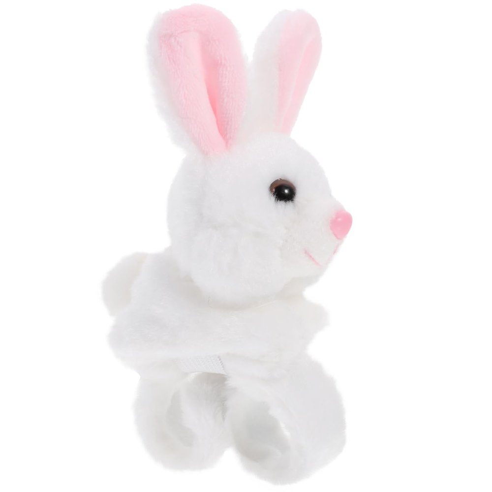 Abaodam Animals Slap Bracelet Rabbit Slap Bracelet Plush Stuffed Animal Hugger Snap Wristband Plush Rabbit Toy for Kids Party Favors