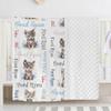 Customized Wolf Baby Blanket with Name Double Layer Soft Plush Minky Dotted Backing Personalized Baby Blankets for Boys Girls Newborn Toddler Receiving Baby Blanket Boy Girl view 3