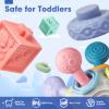 SpringFlower 3 in 1 Montessori Toys for Babies 0-3-6-12 Months, Rattle Teether & Baby Blocks & Soft Stacking Rings, Sensory Developmental Education Toys,Gift for Toddler Baby 0-3-6-12-18 Months view 2