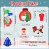 194 Pcs Christmas School Stationery Set Xmas Classrooms Exchange Stationery Party Favors Class Reward Prizes Notebooks Pencils Sharpener Erasers Stickers Stamps for Party Supplies (Snowball) view 3