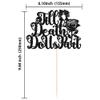 1Pc Till Death Do Us Part Cake Topper Black Glitter Happy Halloween Cake Topper Decorations Halloween's Day Theme Birthday Party Cake Decorations Supplies view 2