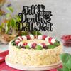 1Pc Till Death Do Us Part Cake Topper Black Glitter Happy Halloween Cake Topper Decorations Halloween's Day Theme Birthday Party Cake Decorations Supplies view 4