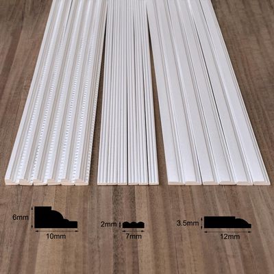 iLAND Miniature Dollhouse Accessories on 1:12 Scale, Wooden Dollhouse Trims & Skirting Board & Moulding Cornice 17 Long 18pcs (Luxurious White)
