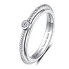 ZOEXUE Simple Design Spinner Fidget Ring for Anxiety Relief - Sterling Silver Anti-Anxiety Ring with Mini White Cubic Zirconia Inlay, Ideal for Women, Daughter and Those with ADHD or Autism view 1