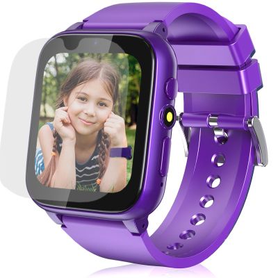 iCHOMKE Kids Smart Watch for Girls Boys Age 4-10, 26 Games, HD Touch Screen, Video Camera, Music Player, Alarm, Educational Toy Gift for Birthday (Purple)