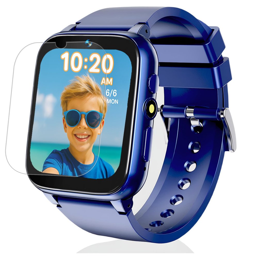 iCHOMKE Smart Watch for Kids, Girls Boys Smartwatch with 26 Games Camera Video Recorder and Player, Pedometer Calendar Flashlight, Audio Book etc.,Toys Gifts for 4-12 Years Children (Blue)