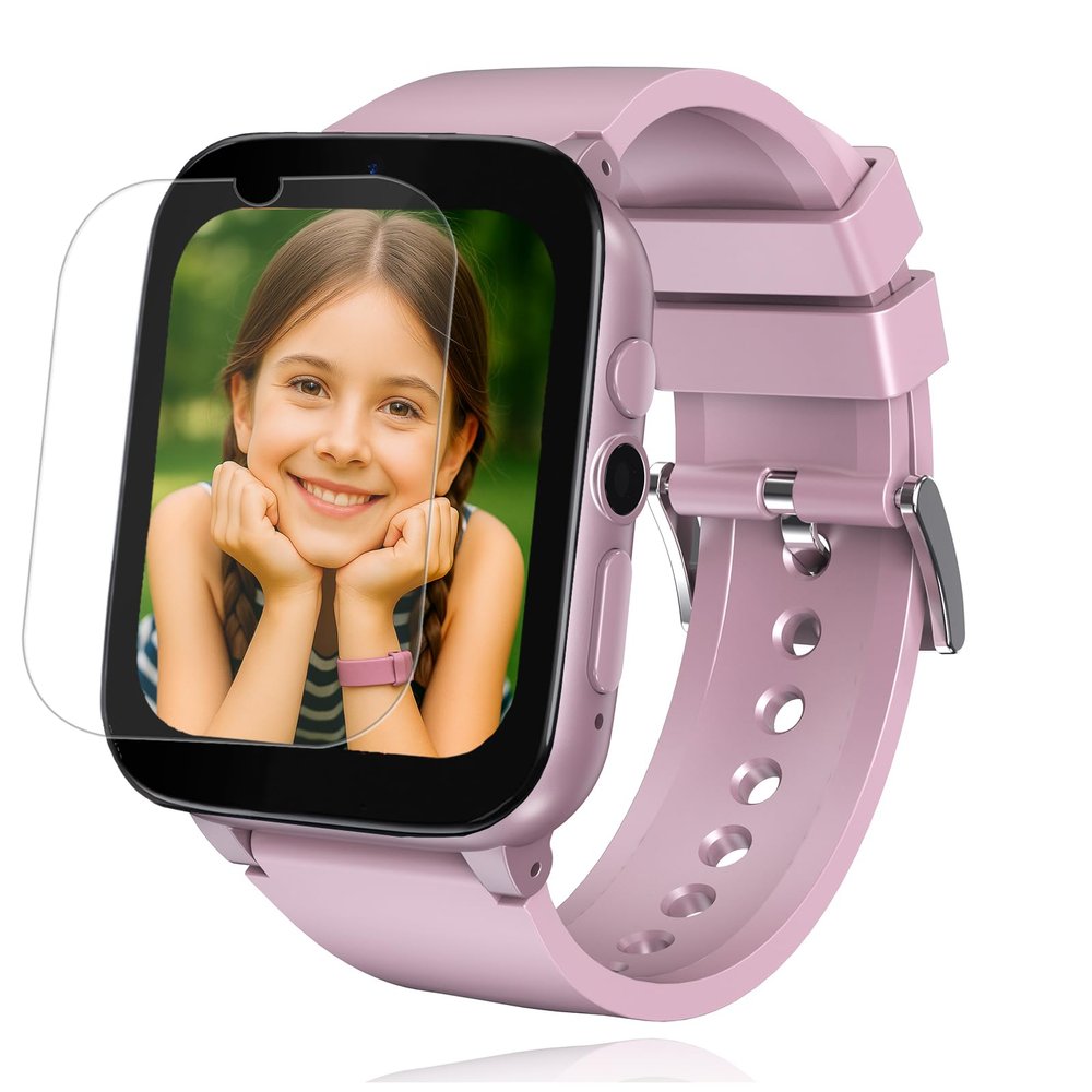 iCHOMKE Smart Watch for Kids with 26 Games, Camera, Music Player, Alarm Clock, Calculator, Pedometer, Birthday Gift for Boys Girls Age 4-10 (Pink)