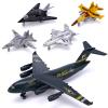 Crelloci 5 Pack Army Navy Airplane Toys Set with Light & Sounds, Military Fighter Jet Die Cast Plane Metal Aircraft Toy, Pull Back Aircraft Gift for Kids Toddlers Boys Girls Ages 3+ view 1