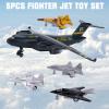 Crelloci 5 Pack Army Navy Airplane Toys Set with Light & Sounds, Military Fighter Jet Die Cast Plane Metal Aircraft Toy, Pull Back Aircraft Gift for Kids Toddlers Boys Girls Ages 3+ view 2