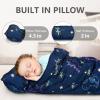 Primlect Thickened Toddler Nap Mat with Removable Pillow and Minky Blanket, Extra Large 55''x35'' Sleeping Bag, Washable, Roll up, Perfect for Daycare, Preschool, Kindergarten, Boys and Girls view 4