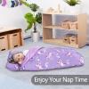 Primlect Thickened Toddler Nap Mat with Removable Pillow and Minky Blanket, Extra Large 55''x35'' Sleeping Bag, Washable, Roll up, Perfect for Daycare, Preschool, Kindergarten, Boys and Girls Purple view 3