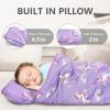 Primlect Thickened Toddler Nap Mat with Removable Pillow and Minky Blanket, Extra Large 55''x35'' Sleeping Bag, Washable, Roll up, Perfect for Daycare, Preschool, Kindergarten, Boys and Girls Purple view 4