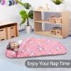 Primlect Thickened Toddler Nap Mat with Removable Pillow and Minky Blanket, Extra Large 55''x35'' Sleeping Bag, Washable, Roll up, Perfect for Daycare, Preschool, Kindergarten, Boys and Girls Pink view 3