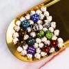 48 PCS 12mm 6 Sided Dice Set Marble Six D6 Dice Small Colored Round Corner for Farkle MTG or Math Learning view 4