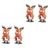 TOYANDONA 4Pcs Wind Up Reindeer Toys for Kids - Clockwork Walking Doll Playsets Christmas Wind Up Toys for Xmas Party Christmas Stocking Stuffers view 1