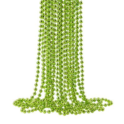 ZZYFGH 12 Pcs Light Green Beads Necklace, St. Patricks Day Bead Necklace, 33'' 7mm Mardi Gras Beads Necklaces Light Green Bead Necklaces for Mardi Gras St. Patricks Day Christmas Festive Events