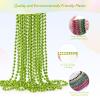 ZZYFGH 12 Pcs Light Green Beads Necklace, St. Patricks Day Bead Necklace, 33'' 7mm Mardi Gras Beads Necklaces Light Green Bead Necklaces for Mardi Gras St. Patricks Day Christmas Festive Events view 3