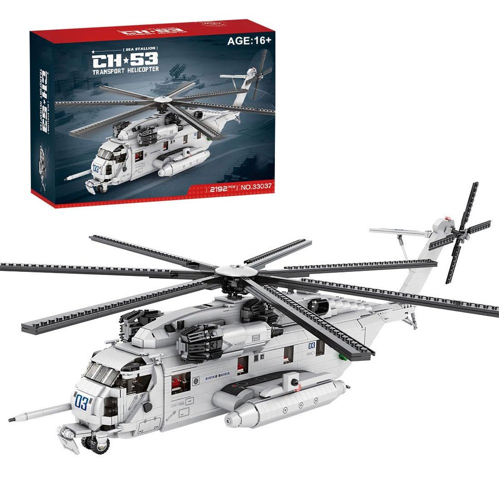 Aetheria CH-53E Super Stallion Helicopter 1:35 Military Army Transport Helicopter Airplane Building Bricks Set, Collectors & Enthusiasts Model for Adult - 2240 Pieces-NO.33037