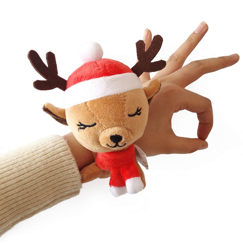 Christmas Slap Bracelets Snap Reindeer Party Favors Xmas Wrist Bands Decorations for Exchange Gifts Party Favors Birthday