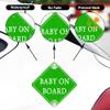 Baby on Board Stickers for Cars, Nouiroy Kids On Board Decal Baby in Car Sign Decals with 2 Suction Cups,PVC Stickers Safety Warning Sign (Green(Suction up)) view 4