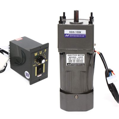 110V 90W AC Gear Motor Electric Single-Phase Motor Gear Reversible Motor 0-13.5RPM Electric Variable Speed Adjustable Controller Governor GearedMotor with Speed Controller, Reduction Ratio: 1:100