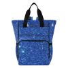 SPRIPORT Blue Glitter Diaper Bag Backpack for Baby Boys Girls Baby Essentials Travel Tote with Stroller Straps & Bottle Storage Maternity Baby Changing Bags for Moms Dads Traveling Shopping Hiking view 1
