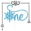 Blue Glitter Snowflake One Cake Topper, Winter Onederland/It's Snow Much Fun to Be One, Winter Snowflake Baby's 1st Birthday Party Decorations Supplies view 2