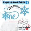 Blue Glitter Snowflake One Cake Topper, Winter Onederland/It's Snow Much Fun to Be One, Winter Snowflake Baby's 1st Birthday Party Decorations Supplies view 3