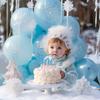 Blue Glitter Snowflake One Cake Topper, Winter Onederland/It's Snow Much Fun to Be One, Winter Snowflake Baby's 1st Birthday Party Decorations Supplies view 4