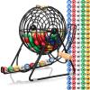 Poen 101 Pcs Lottery Bingo Game Set Include 12 Inch Cage 1-100 Numbers 0.9 Inch Window Balls Raffle for Game Night, Large Group Activities(Excluding Bingo Board) view 1