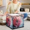 JXDXHCW 13x13 Inch Storage Basket Bin Oil Painting Cherry Blossom Japanese Polyester Cloth Storage Cube Box Toys Clothes Towels Organizer for Kids Room Bedroom Shelves Pantry view 3