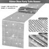 durony 176 Pieces 70s 80s Silver Disco Party Tableware Set Disposable Paper Plates Cups Napkins Cutlery Glitter Table Runner for 25 Guests Wedding Birthday Party Supplies Disco Parties Decorations view 3