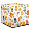 JXDXHCW 13x13 Inch Storage Basket Bin Cute Cats Lovely Animal Pattern Polyester Cloth Storage Cube Box Toys Clothes Towels Organizer for Kids Room Bedroom Shelves Pantry view 1