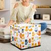 JXDXHCW 13x13 Inch Storage Basket Bin Cute Cats Lovely Animal Pattern Polyester Cloth Storage Cube Box Toys Clothes Towels Organizer for Kids Room Bedroom Shelves Pantry view 3