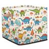 JXDXHCW 13x13 Inch Storage Basket Bin Cute Dinosaurs Animal Print Polyester Cloth Storage Cube Box Toys Clothes Towels Organizer for Kids Room Bedroom Shelves Pantry view 1