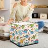JXDXHCW 13x13 Inch Storage Basket Bin Cute Dinosaurs Animal Print Polyester Cloth Storage Cube Box Toys Clothes Towels Organizer for Kids Room Bedroom Shelves Pantry view 3