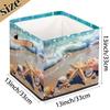 JXDXHCW 13x13 Inch Storage Basket Bin Summer Beach Starfish Seashell Polyester Cloth Storage Cube Box Toys Clothes Towels Organizer for Kids Room Bedroom Shelves Pantry view 4