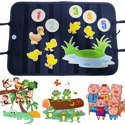 Felt Flannel Board Set of 4 for Toddlers - Preschool Activity with Felt Pieces