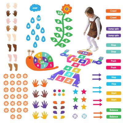 Sensory Path Decals for Floor & Wall | 173 Interactive Sensory Walk & Pathway Stickers | Educational Floor Decals for Schools & Hallways | Sensory Pathways for Schools | Classroom Must-Haves
