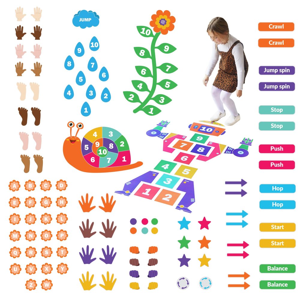 Sensory Path Decals for Floor & Wall | 173 Interactive Sensory Walk & Pathway Stickers | Educational Floor Decals for Schools & Hallways | Sensory Pathways for Schools | Classroom Must-Haves