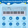 ZuzuBlooploo Kids Piano Keyboard, 37 Keys Portable Music Keyboard Early Learning Educational Electronic Music Piano Instrument Toys for 3 4 5 6 Year Old Boys and Girls (Blue) view 4