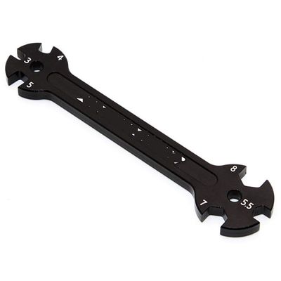 BrewJa 6 in 1 Compatible with RC Hudy Special Tool Wrench 3/4/5/5.5/7/8MM for Turnbuckles & Nuts (Color : Black)