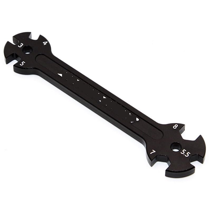 BrewJa 6 in 1 Compatible with RC Hudy Special Tool Wrench 3/4/5/5.5/7/8MM for Turnbuckles & Nuts (Color : Black)