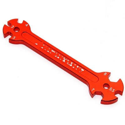 BrewJa 6 in 1 Compatible with RC Hudy Special Tool Wrench 3/4/5/5.5/7/8MM for Turnbuckles & Nuts (Color : Red)