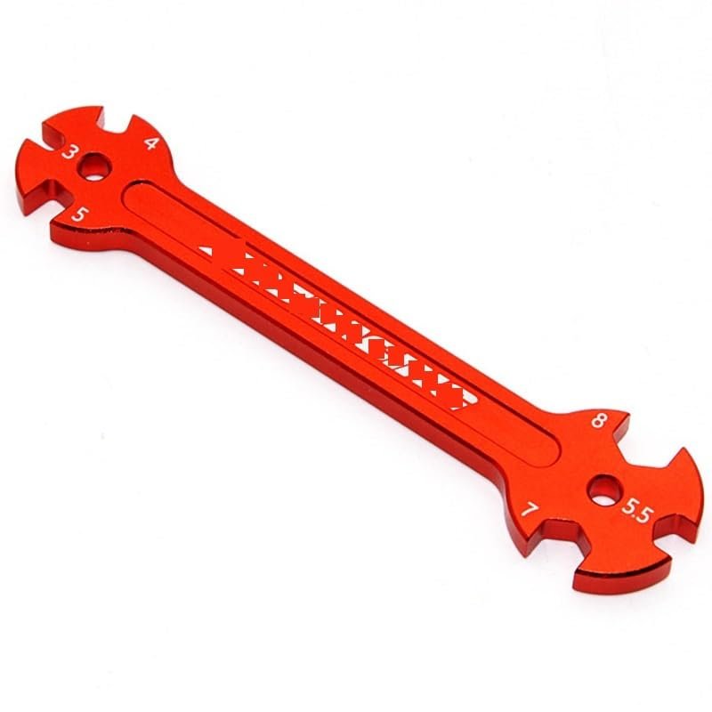 BrewJa 6 in 1 Compatible with RC Hudy Special Tool Wrench 3/4/5/5.5/7/8MM for Turnbuckles & Nuts (Color : Red)