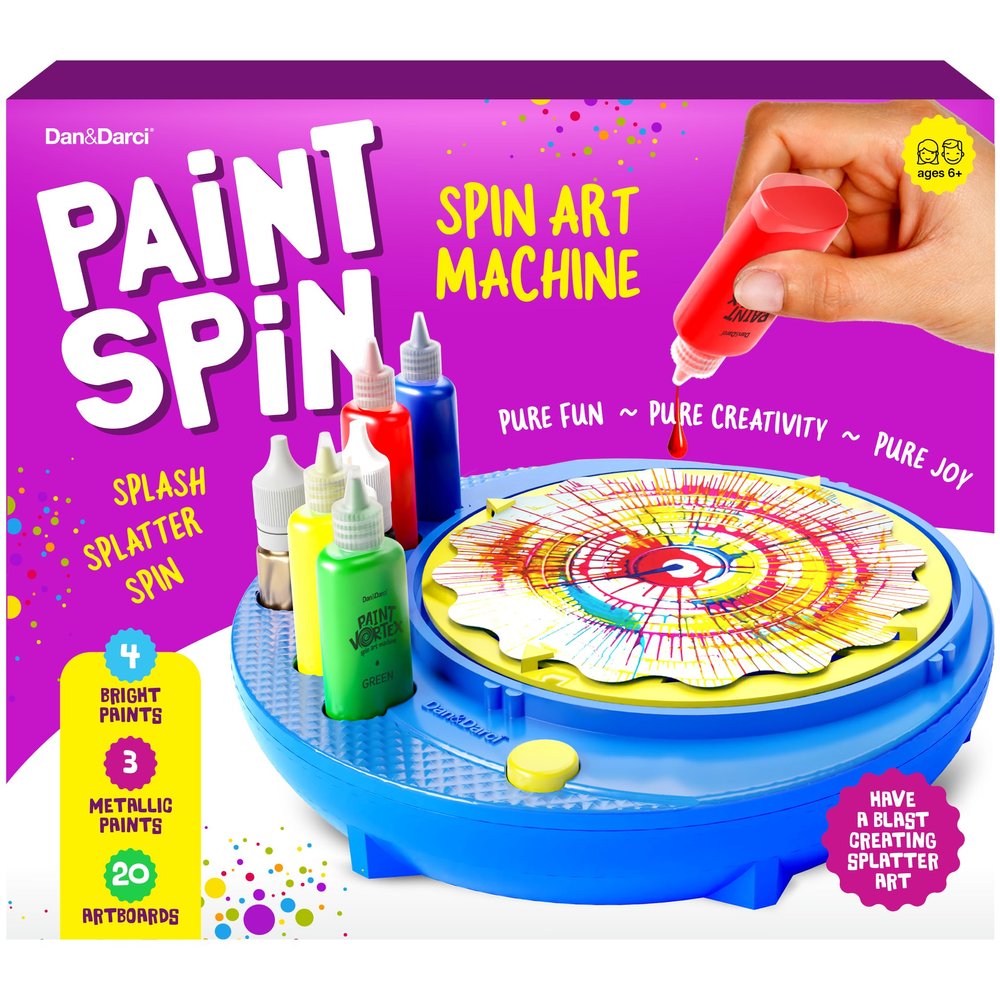 Dan&Darci Paint Spin Art Machine Kit for Kids - Arts & Crafts for Boys, Girls - Art Craft Set Easter Gift for 6-9 Year Old Boy, Girl - Painting Spinner Toys - Birthday Gift Ideas for Ages 6-12 Year