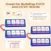 Gamenote Word Building Desktop Pocket Chart - CVCC & CCVC Word Phonics GameSight Words Flash Cards Kindergarten Classroom Must HavesBlending Board for Kids Learning Reading and Spelling view 2