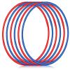 Halloscume 6 Pcs Exercise Hoop Detachable Fitness Rings Adjustable Plastic Toy Fitness Hoop Playground Toys Colored Circles for Teens Games Gymnastics Agility, 28 Inch(Dark Blue, Red) view 1