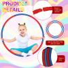 Halloscume 6 Pcs Exercise Hoop Detachable Fitness Rings Adjustable Plastic Toy Fitness Hoop Playground Toys Colored Circles for Teens Games Gymnastics Agility, 28 Inch(Dark Blue, Red) view 2
