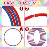 Halloscume 6 Pcs Exercise Hoop Detachable Fitness Rings Adjustable Plastic Toy Fitness Hoop Playground Toys Colored Circles for Teens Games Gymnastics Agility, 28 Inch(Dark Blue, Red) view 4